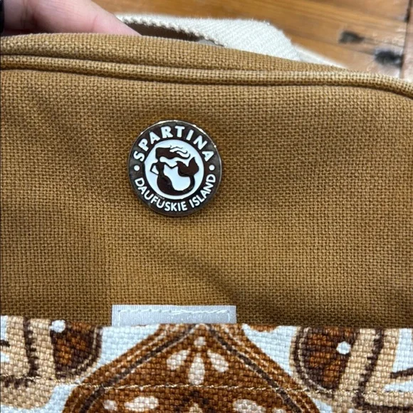 Spartina 449 Dafuskie Island Linen Insulated Lunch Bag Adjustable Strap - Picture 2 of 10